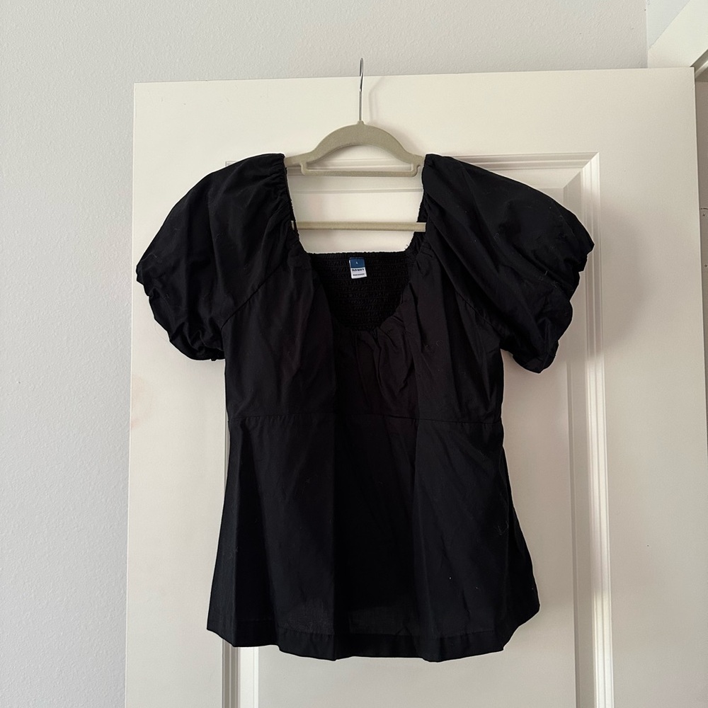 Old Navy Black Puff Sleeve Top